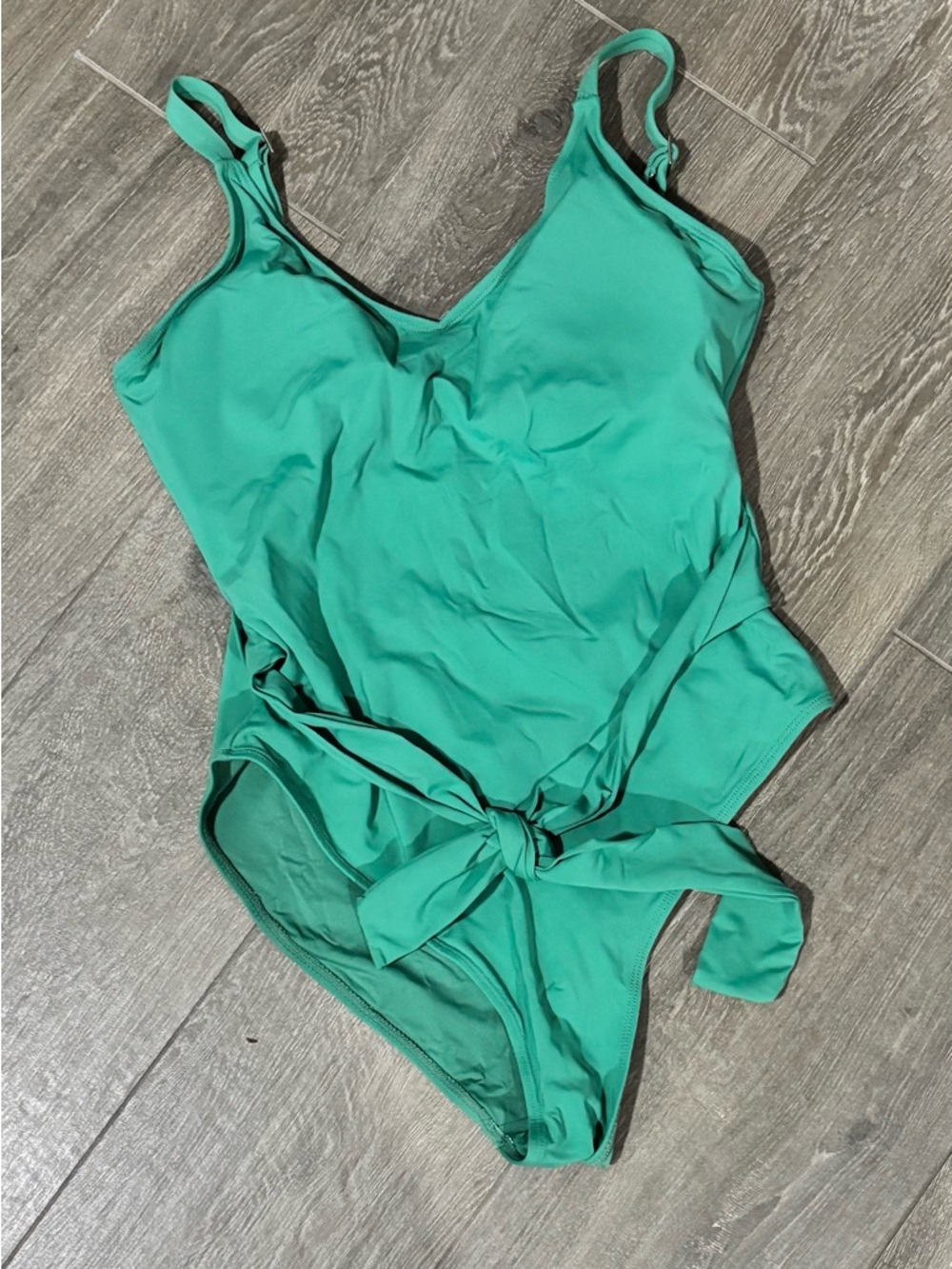 Nicole Miller Turquoise One-Piece Swimsuit with Front Tie